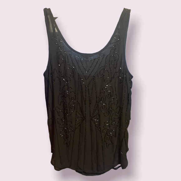GUESS Black Mesh Sparkle Tank Top - Picture 2 of 11